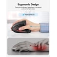 thumbnail image 7 of TECKNET Ergonomic Mouse, Rechargeable 2.4G+Bluetooth Vertical Mice 6 DPI Adjustable, Wireless Optical Carpal Tunnel Mouse Right Hand, Multi Device for Laptop, PC, Computer, MacBook, iPad - Black, 7 of 7