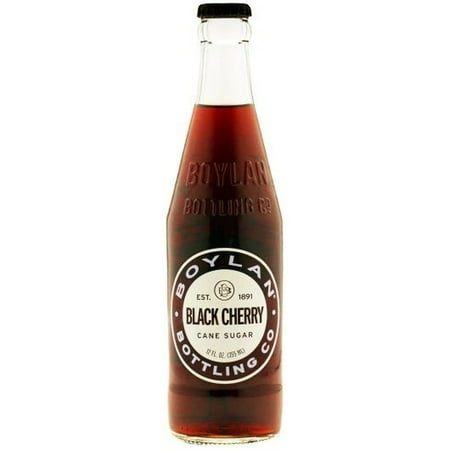 Boylan Bottling Company Black Cherry Soda Pop, 12 Fl Oz, 24 Pack Bottles