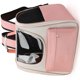 thumbnail image 4 of Mochila de transporte para mascotas, gran espacio, impermeable, transpirable, portátil, bolsa de transporte para gatos con asa para cachorro rosa, 4 of 5