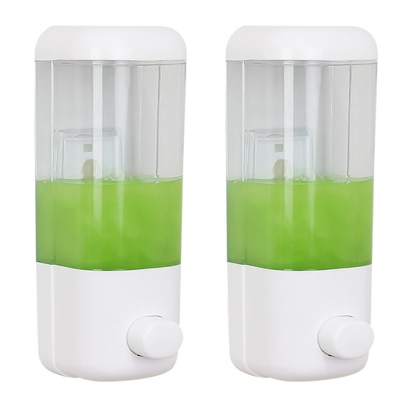 UPGRATOR 2Pack Wall Mounted Manual Hand Soap Dispenser Plastic for Home Users and Office Workers with Simple Style