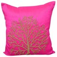 thumbnail image 1 of Fundas de almohada, funda de almohada rosa fucsia, funda de almohada con árbol de cuentas, funda de almohada de 35 x 35 cm (14 x 14 pulgadas), funda de almohada cuadrada de seda, manta decorativa, 1 of 6