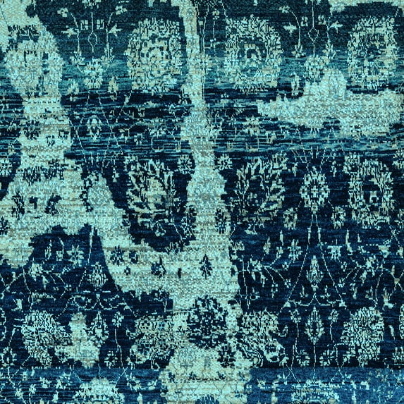 Ahgly Company Indoor Square Abstract Light Blue Modern Area Rugs, 6' Square