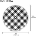 thumbnail image 3 of Coolnut Black Plaid Round Tablecloth with Zipper Umbrella Hole, Waterproof Washable Polyester Fabric Table Cover for Outdoor Patio Garden Party, 60", 3 of 7