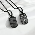 thumbnail image 4 of APSVO Black Dog Tag Necklaces for Men to My Dad Gifts from Daughter American Flag Pendant Chain Christian Religious Birthday Valentines Day Jewelry Gifts Dad Him Godfather Adults Male Ideas, 4 of 5
