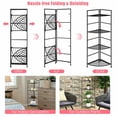 thumbnail image 4 of 4 Tier Folding Metal Shelf Plant Stand Storage Open Shelf Corner Display Rack, 4 of 5