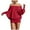 Z01-Red, variant on Loose Fit Sheer Dress Batwing Off The Shoulder Long Sleeve Mini Ruched Oversized Casual Streetwear Sexy Dress (Wine, L)