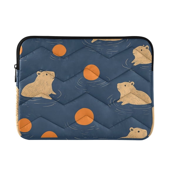 FORMRS 13-13.3 inch Laptop Sleeve Case Soft Carrying Quilted Computer Bag Cover, Blue Capybaras