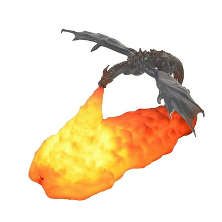 

3D Volcano Dragon Night Light Moon Light USB Rechargeable Desktop Lamp