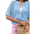 thumbnail image 2 of Women's Hollow Out Short Sleeve Knit Cardigan L, 2 of 7