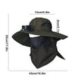 thumbnail image 5 of Wide Brim Solar Fan Hat with Removable Breathable Facial Sun Towel,Fishing Hat with Solar Fan Built in,Outdoor Sun Hats for Men Women,Solar Powerd & USB Rechargeable,Long Battery Life,Green, 5 of 5