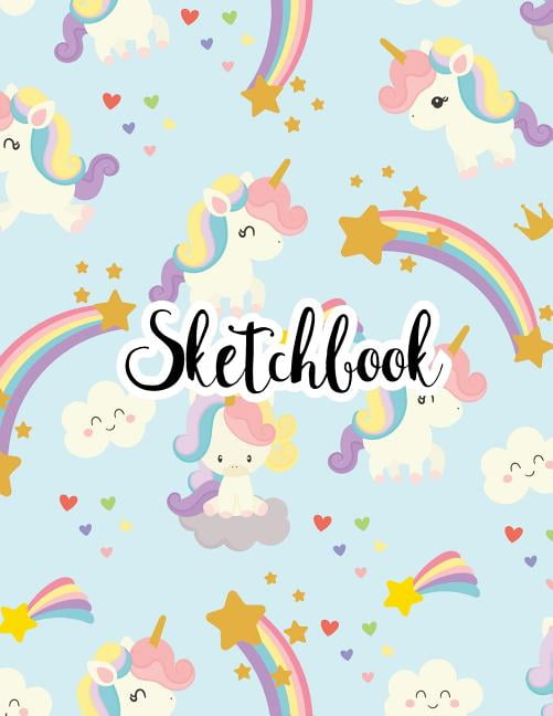Sketchbook Cute Unicorn Cover Sketchbook for Girls and Kids Size 8.5