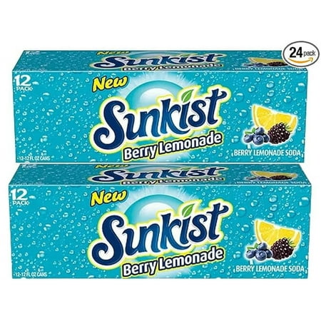 Sunkist Soda Bundled By Louisiana Pantry (Berry Lemonade, 24 Pack 12 Oz Cans)