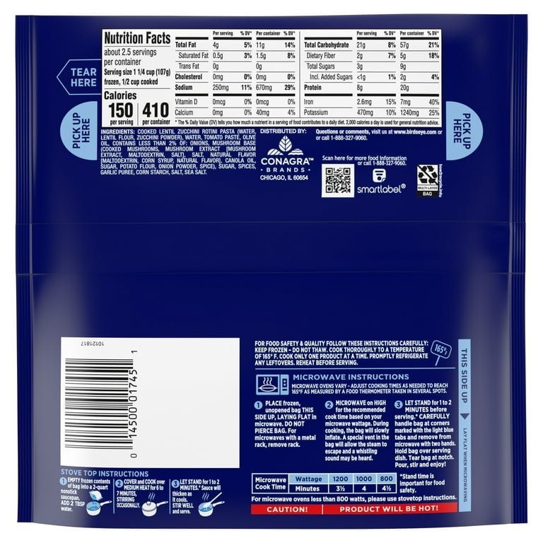 Birds eye 2024 veggie pasta