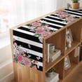 thumbnail image 6 of Table Runners 90 Inches Long Dress Scarves, Pink Flowers Farmhouse Coffee/Dining/Kitchen Table Runner for Living Room, Spring Floral Butterflies Black White Striped Farmhouse 13x90 Inch, 6 of 9
