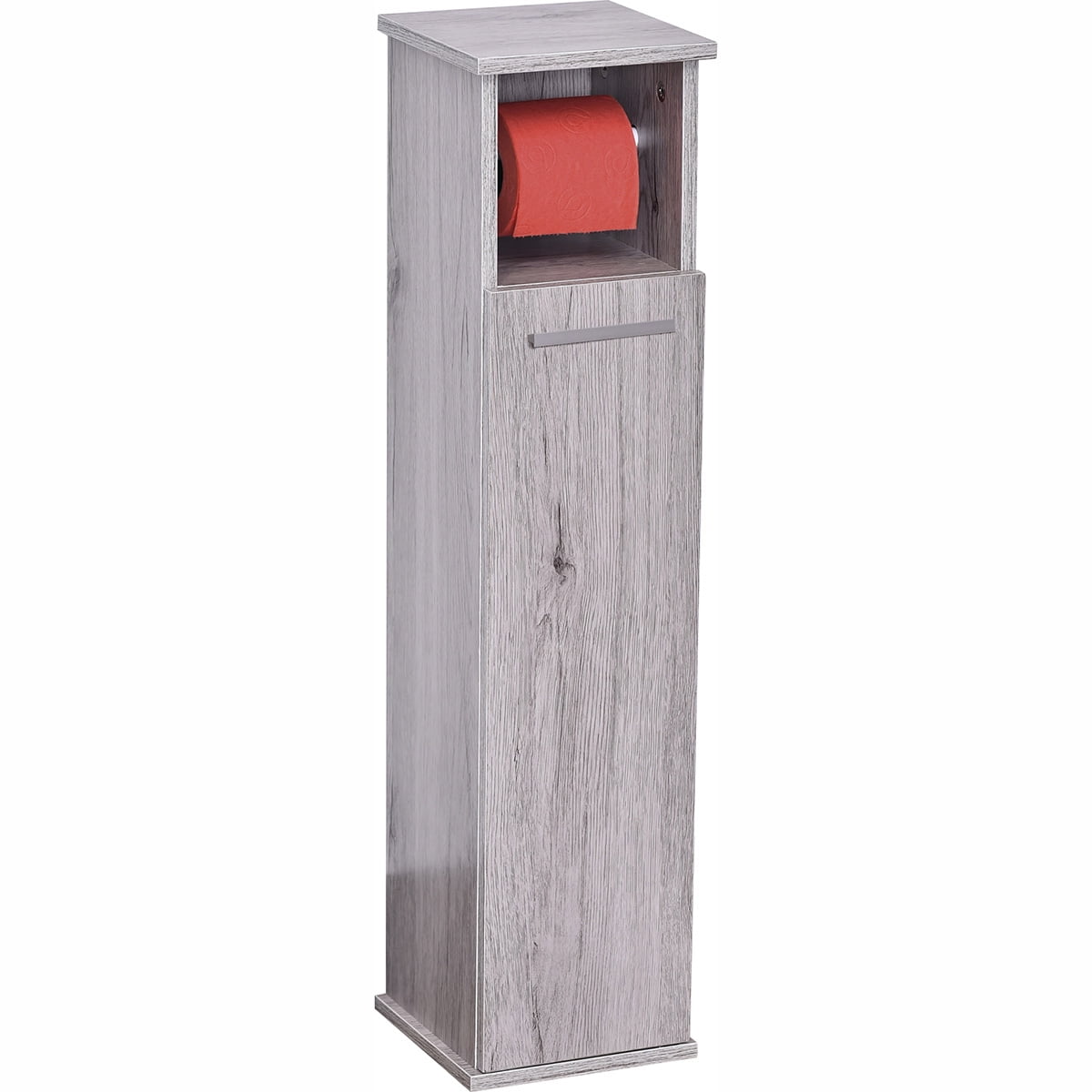 2 in 1 Toilet Roll Holder and Storage Unit Grey Oak