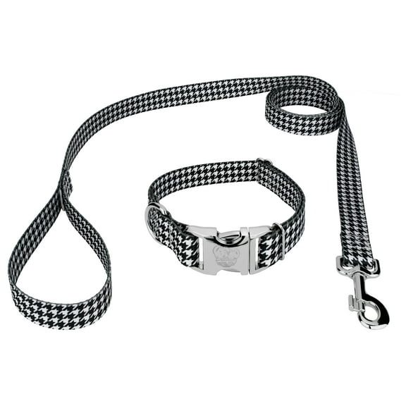 Country Brook Petz® Premium Houndstooth Dog Collar and Leash, Small