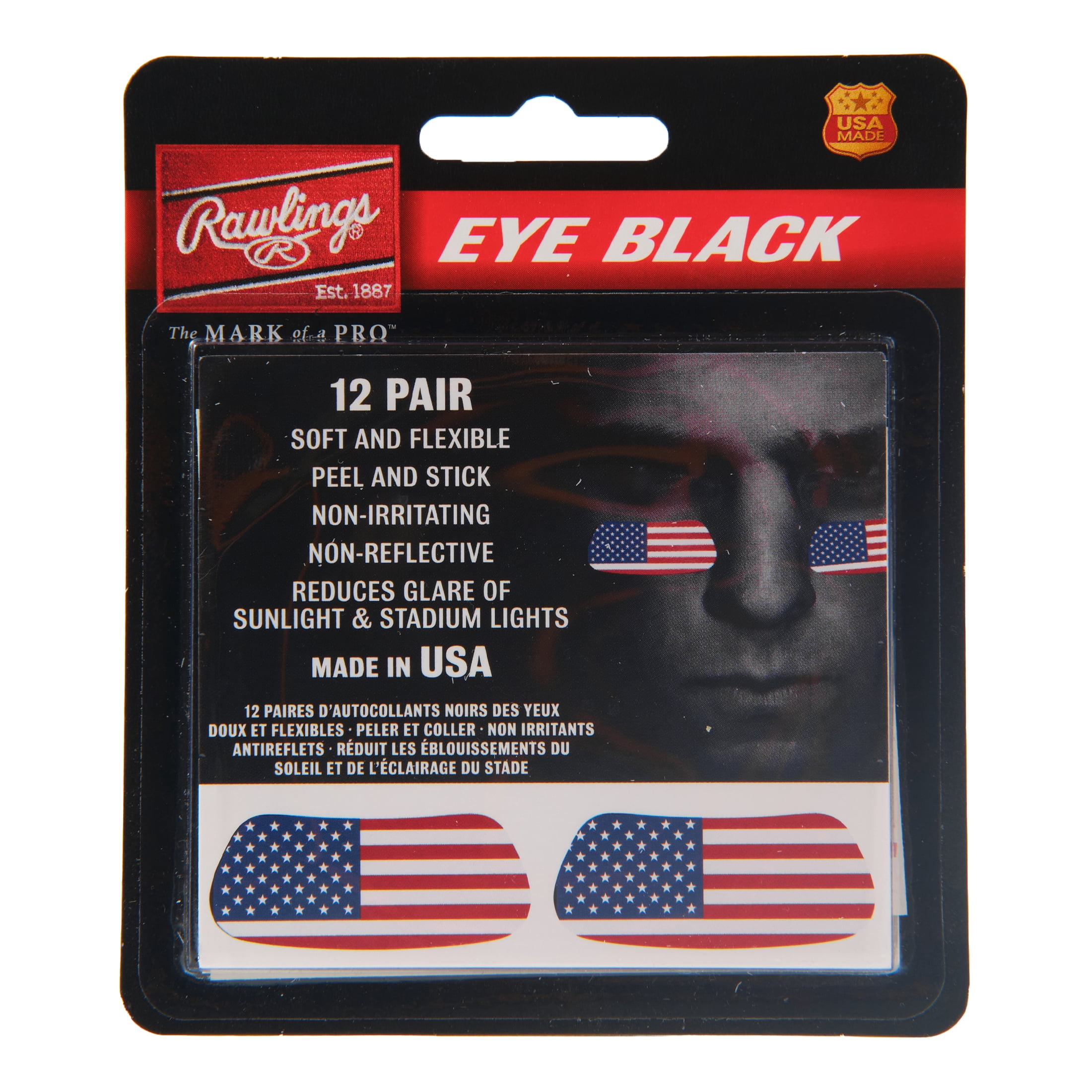 (3 pack) Rawlings Sporting Goods Eye Black Sticker Flag