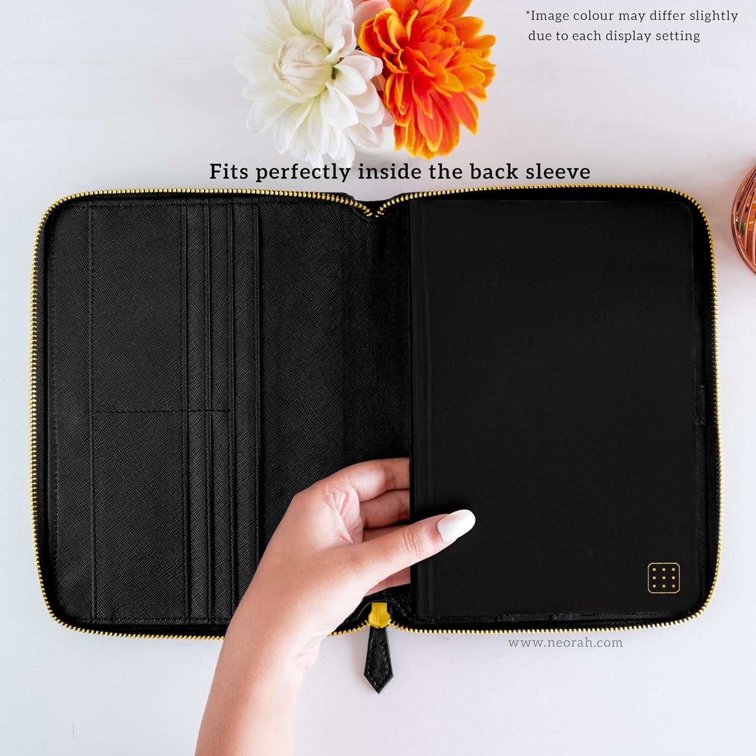 A5 Travel Journal Notebook Organizer with Dot Grid Insert - Vegan Leather Sleeve for Office Diary Planner