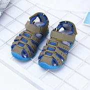 HKEJIAOI Footbed Sandals Kids Boys Breathable Shoes Soft Kids Hollow Out Casual Shoes Sneakers Sandals