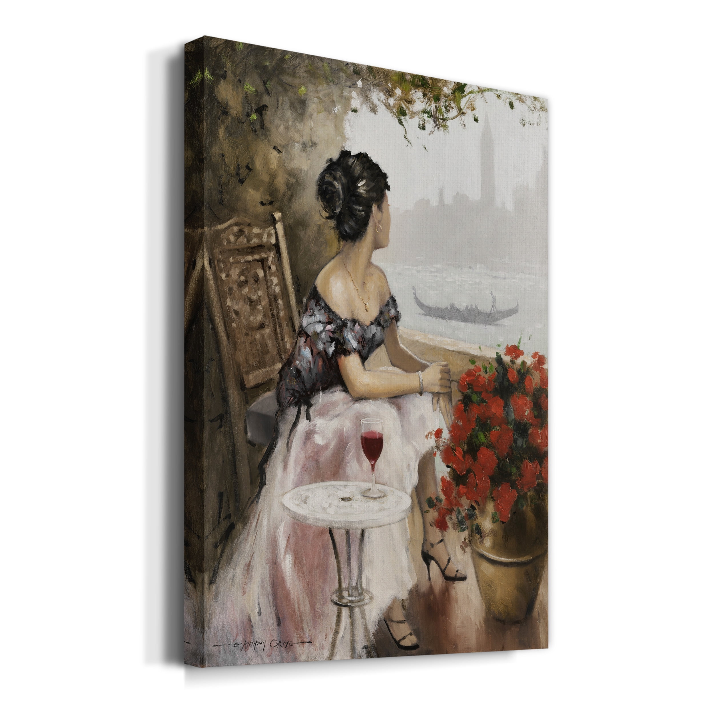 Afternoon On The Canal Premium Gallery Wrapped Canvas - Ready to Hang - 24 x 36