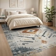 thumbnail image 3 of ODIKA 8'x10' Washable Area Rug Round Southwestern Cow Spotted Decorative Border Abstract Inspired for King Size Bedroom Under Bed, Master Suite, Non-Shedding, Easy Care, 3 of 7
