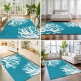 thumbnail image 4 of Area Rugs 5'x7', Teal Blue Coral Coastal Carpet Runner Indoor Outdoor Rugs Home Decor Aesthetic, Nautical Ocean Summer Beach Non Slip Mats Washable Accent Rug for Living Room Bedroom, 4 of 8