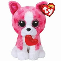 TY Beanie Boos - Valentines ROMEO Pink Dog (Regular Size 6" Plush) (BONUS ONE FUN CHOPS)