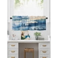 thumbnail image 5 of Valances for Windows Abstract Oil Painting Theme Leaf Rod Pocket Cafe Window Treatments Valance Curtains for Kitchen Bathroom Laundry Basement Windows 42"x18", 5 of 9