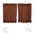 thumbnail image 3 of VHC Brands Burgundy Star 4 PC Curtain Set (2 Swag 36x16 and 2 Tier 36x36), 3 of 5