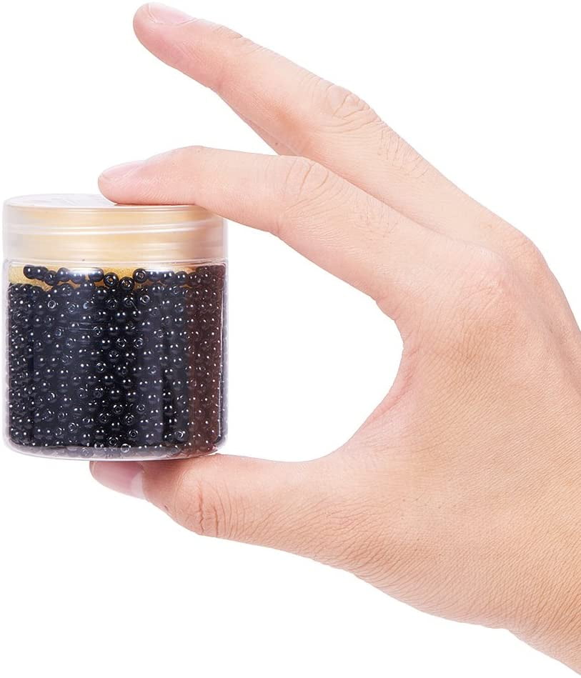 1 Box Eco-Friendly Dyed Glass Pearl Round Beads Black 3mm Hole: 0.7~1.1mm about 2000pcs/box