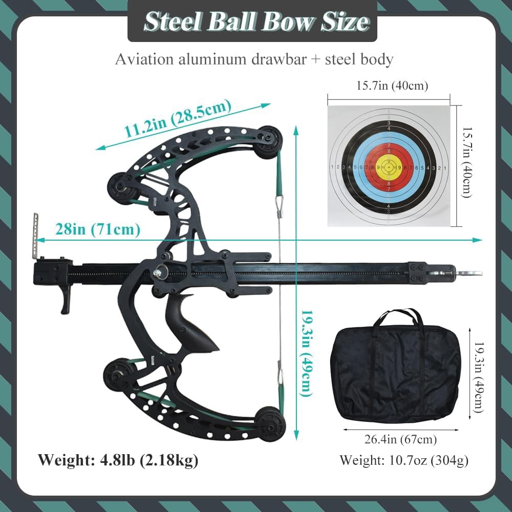 Piaoyu Compound Bow Set for Adults with Steel Balls, Hunting & Shooting Bow, Composite Pulley Bow