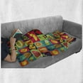 thumbnail image 6 of Retro Soft Flannel Fleece Throw Blanket, Pop Art Grunge Style Fruits Colorful Vintage Set Organic Style Food Vegan Pattern, Cozy Plush for Indoor and Outdoor Use, 70" x 90", Multicolor, by Ambesonne, 6 of 6