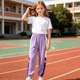 thumbnail image 6 of PIWHJQK Boys Girls Long Pants Workout Sweatpants Kids Color Jogger Pants Casual Sporty Elastic Waist Lightweight Long Pants, 6 of 8