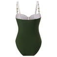 thumbnail image 4 of Traje de baño de 2 piezas para mujer, trajes de baño para mujer, bikinis sin espalda con tirantes ajustables y hebilla metálica de bloques de color para mujer, traje de baño de nailon para mujer, 4 of 5