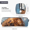 thumbnail image 3 of Pofeuu Blue Sky White Cloud Eagle Print Leather Pencil Case, Leather Pencil Pouch Large Capacity, Big Pencil Pouch with Zipper Vintage Pen Bag Fountain Pen Holder, 3 of 7