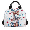 thumbnail image 2 of Yuyamidu Butterfly Lunch Box for Girls 4th Grade/5th Grade American Flag Lunchbox for Age 9-11 Primary School Lunch Tote Bags for Kids Teen Large Capacity Food Handbags for Women, 2 of 7