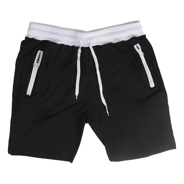 Pantalones cortos deportivos Nikou para hombre con cordón en la cintura color negro talla L
