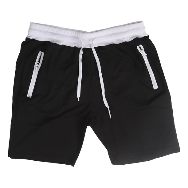 Pantalones cortos deportivos Nikou para hombre con cordón en la cintura color negro talla L
