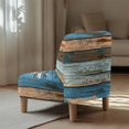 thumbnail image 5 of HELLHERO Stain Protection Armless Slipcover for Home, Easy Care Armless Accent Chair Cover, Striped Distressed Wood Grain Theme, 5 of 8