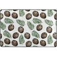 thumbnail image 4 of SKYSONIC 36x24in Summer Watercolor Coconut Area Rug, Tropical Palm Leaves Non-Slip Floor Carpet for Indoor Living Dining Room Bedroom, 4 of 7