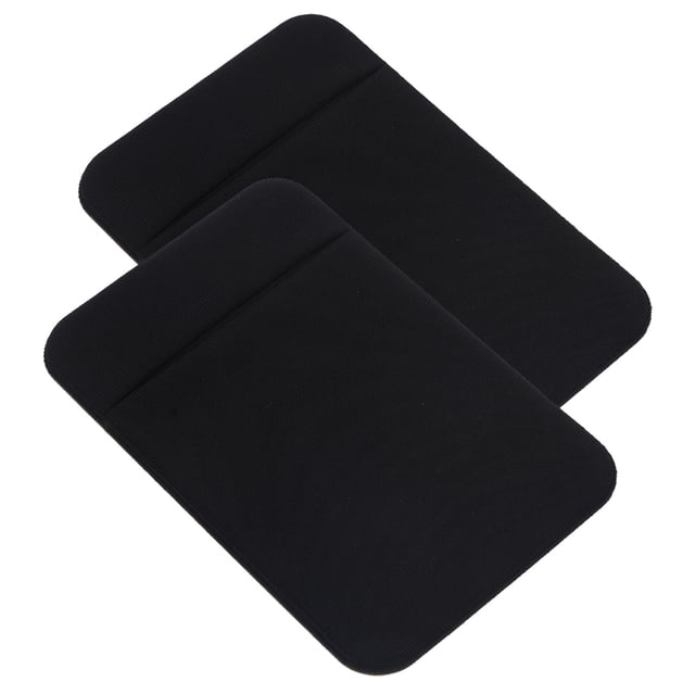 COMPUKAS 2Ud Teléfono Wallet Negro Con Bolsillo Adhesivo Resistente Para Tarjetas Portátil Y