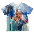 thumbnail image 1 of Giant Cat Laser Rampage and Destroy All Over Toddler T Shirt Multi 4T, 1 of 2