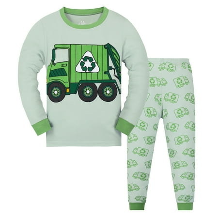 

Boys Girls Pajamas Set Truck Print PJs Set Cotton Long Sleeve Sleepwear Set Christmas Halloween Birthday Holiday Gifts