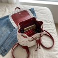thumbnail image 1 of Ethern Sac à Dos Mini Compact en Cuir PU Sac d'Étudiant Mode pour Voyage Plein Air Rue Rouge, 1 of 9