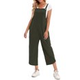 thumbnail image 3 of Summer Women Jumpsuit with Pockets Sleeveless Wide Legs Plus Size Overalls, 3 of 7