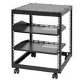 thumbnail image 2 of Adjustable Depth 12U Server Rack, 15-40 Inch 4 Post AV Rack with Casters, Holds Router, Modem, Patch Panel & IT Equipment, 2 of 7