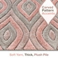 thumbnail image 4 of Well Woven Moira Pink Geometric Trellis Thick Soft Plush 3D Textured Shag Area Rug 8x10 (7'10" x 9'10"), 4 of 7