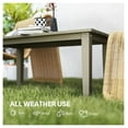 thumbnail image 6 of Outdoor Coffee Table, HDPE Patio Table - Rectangle All-Weather Slatted Tabletop for Yard, Balcony, Brown, 6 of 9
