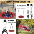 thumbnail image 6 of PRINIC 43" 700LBS Saucer Tree Swing for Kids, Waterproof Flying Saucer Swing with Swivel, Hanging Straps, Adjustable Ropes, Round Mat Spinner Swing for indoor/playground swing set, Red, 6 of 8
