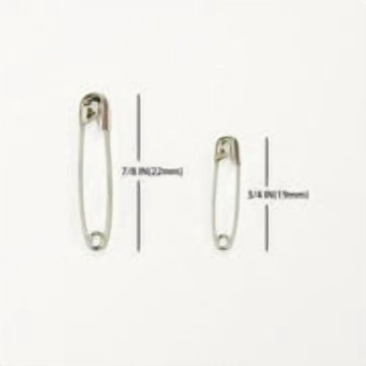 Hello Hobby Silver Safety Pins 80 Count with Assorted Sizes, Nickel-Plated Brass